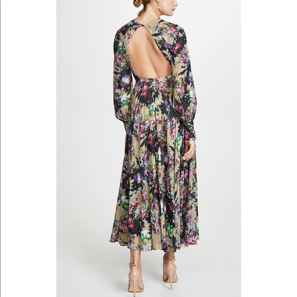 Floral Maxi Dress with Open Back